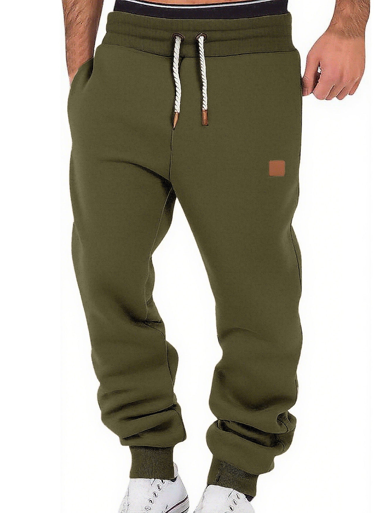 Men's Spring and Autumn Solid Color Trendy Sports Casual Sweatpants European and American Loose Jogger Slouch Pants 479