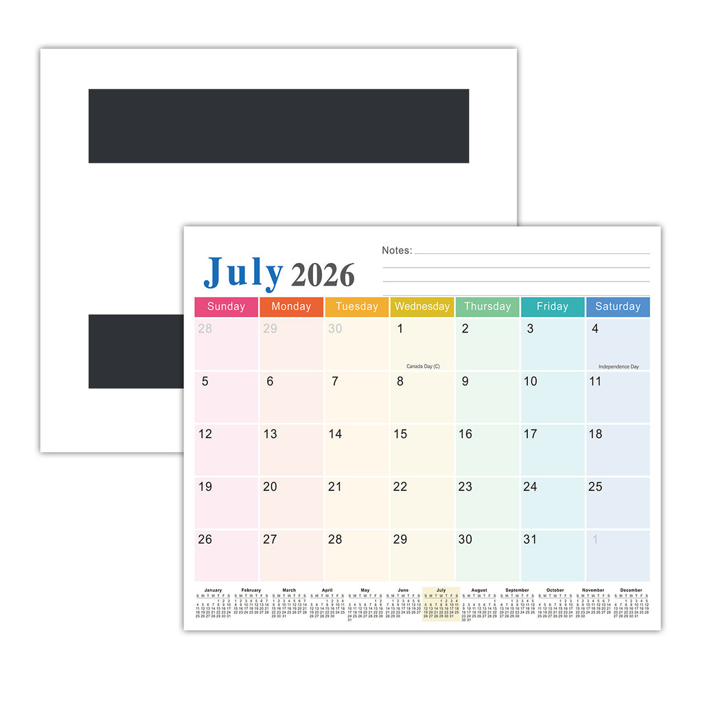 26-27 Year 18 Month English Wall Calendar Magnetic Removable Refrigerator Sticker Calendar Home Calendar Schedule 578