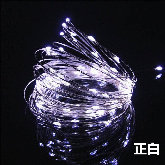 LED Copper Wire Lamp, Battery Box, Light String, Luminous Lamp with Wave Ball String, Craft Wrapped Copper Wire Color Lamp 546