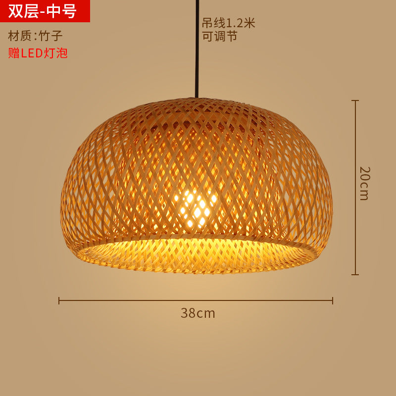 Bamboo woven lanterns and pendant lights, new Chinese style, bamboo art lights for restaurants and shops, commercial use 599