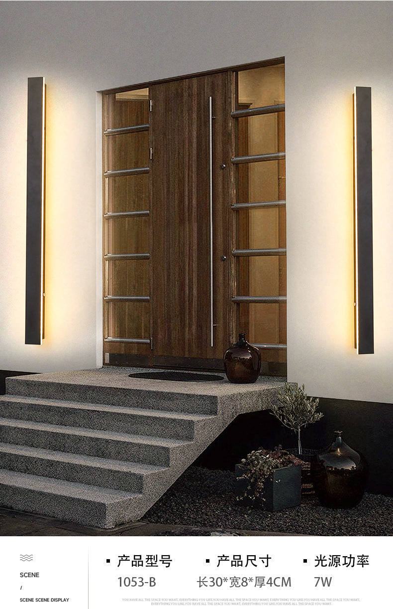 Minimalist long outdoor waterproof LED wall lamp decoration background wall lamp engineering wall washing lamp villa gate courtyard lamp 576