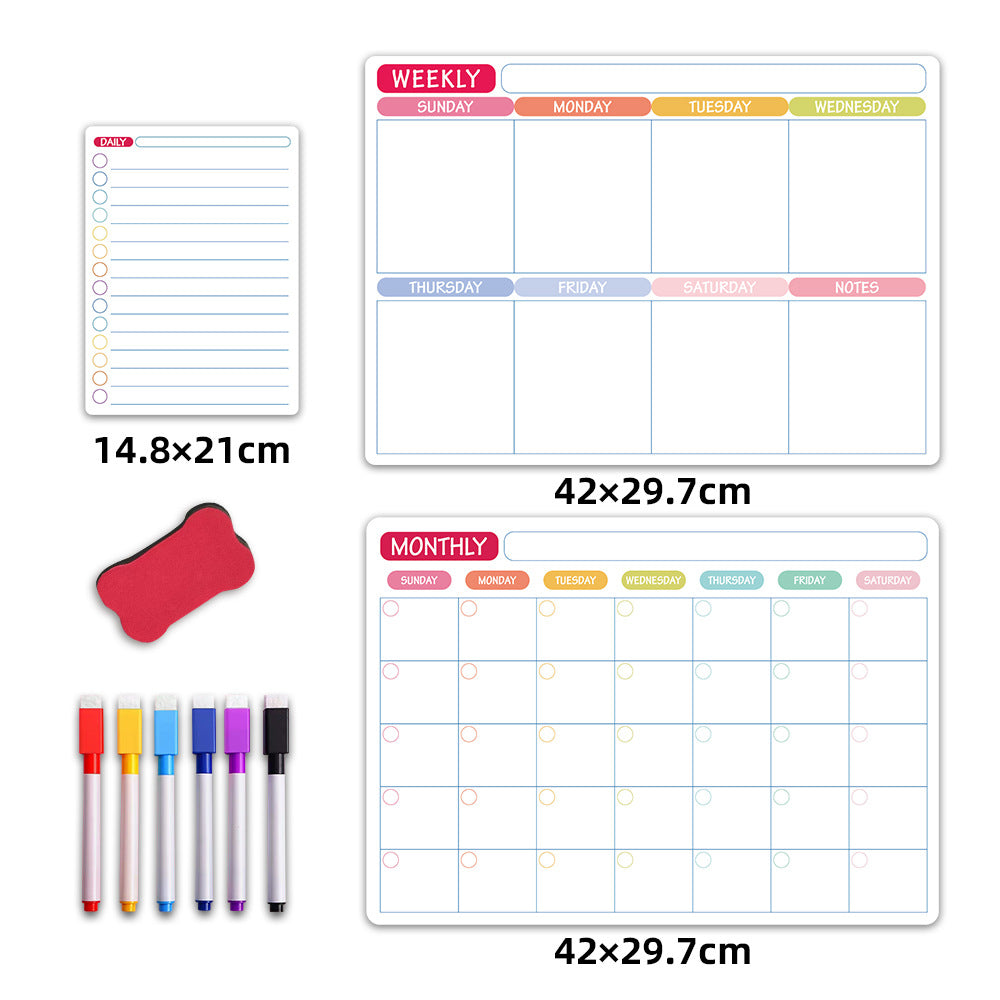 Magnetic schedule customized refrigerator sticker calendar magnetic whiteboard sticker 579