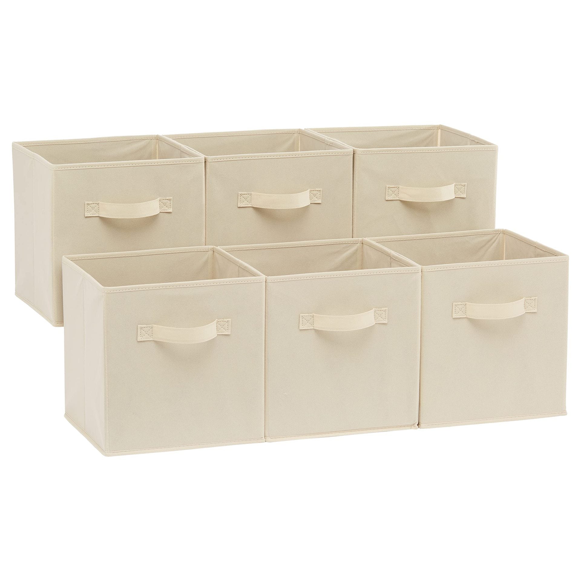 Foldable fabric storage box with handle, wardrobe drawer-style, square, lidless fabric storage box for clothes and miscellaneous items 613