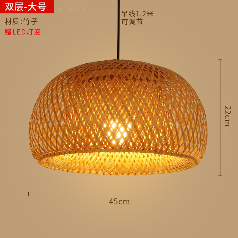 Bamboo woven lanterns and pendant lights, new Chinese style, bamboo art lights for restaurants and shops, commercial use 599
