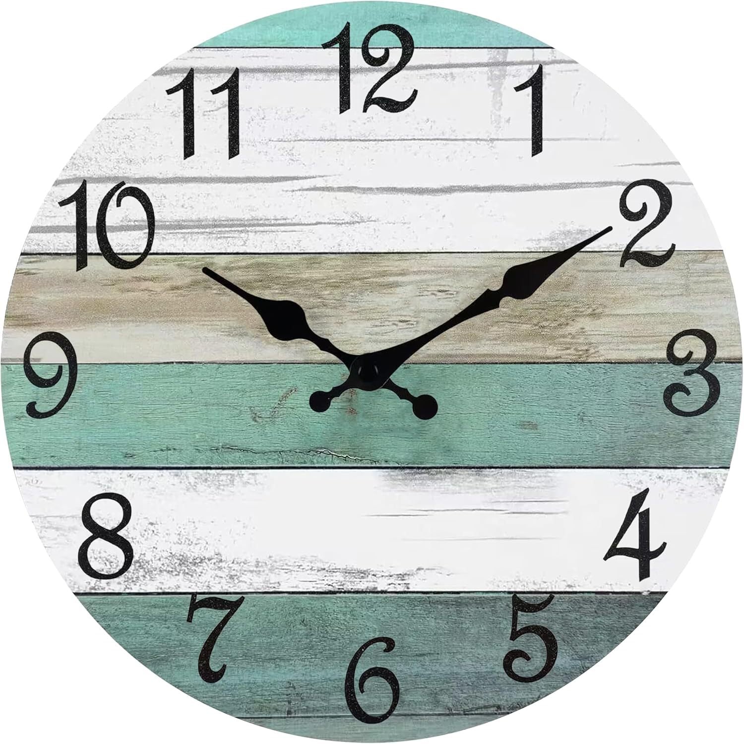 Simple wood grain living room clock, silent circular clock, wall mounted clock, home living room decoration clock 586