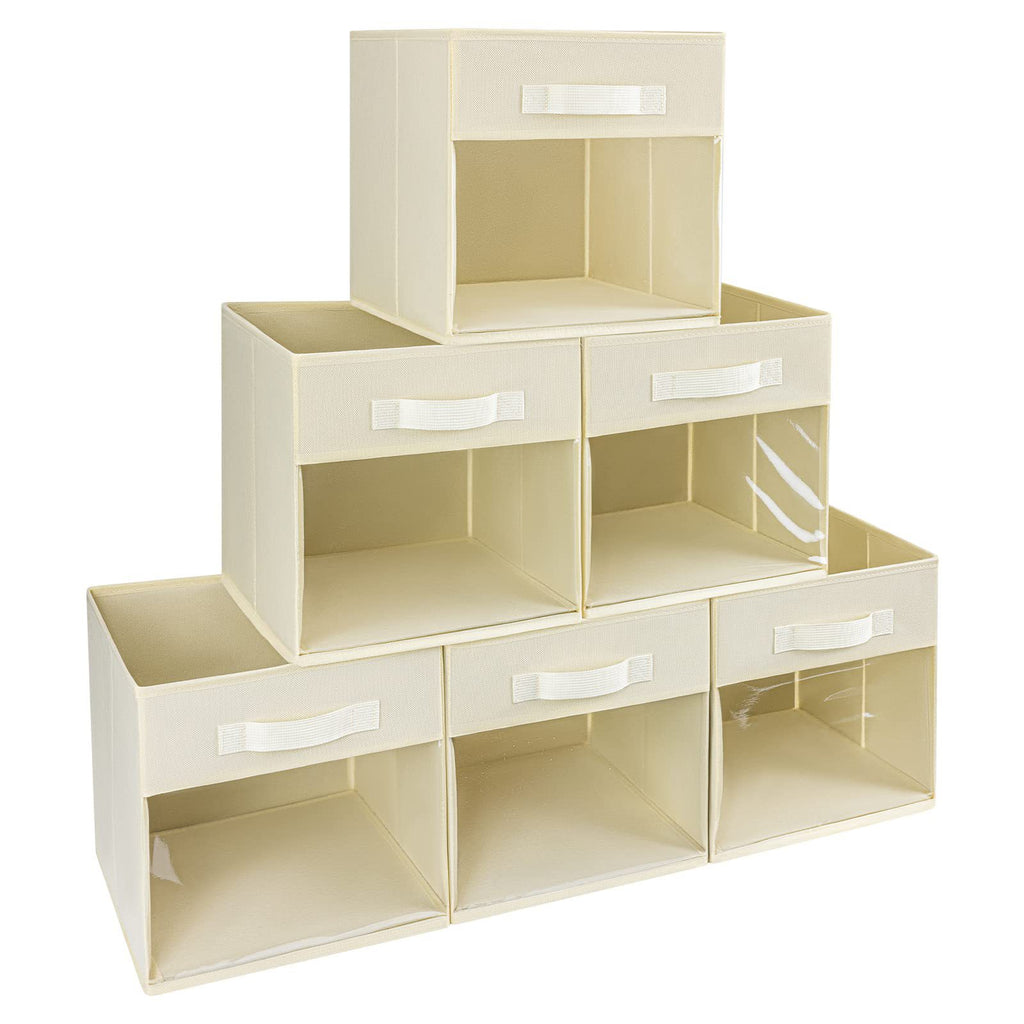 Foldable fabric storage box with handle, wardrobe drawer-style, square, lidless fabric storage box for clothes and miscellaneous items 613