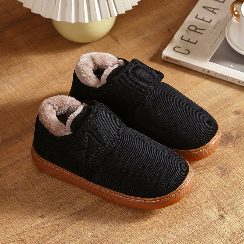 Cotton slippers with rubber soles, suitable for both men and women, indoor and outdoor wear, warm and fleece-lined for protection against the cold 495