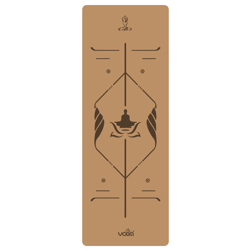 Widened and thickened natural rubber gymnastics mat with printed body position lines 016