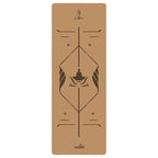 Widened and thickened natural rubber gymnastics mat with printed body position lines 016