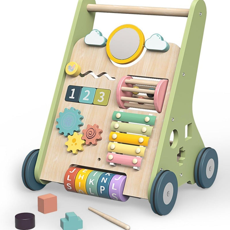 Learn walking toys with wheels and wooden baby strollers 6-12 months old 205
