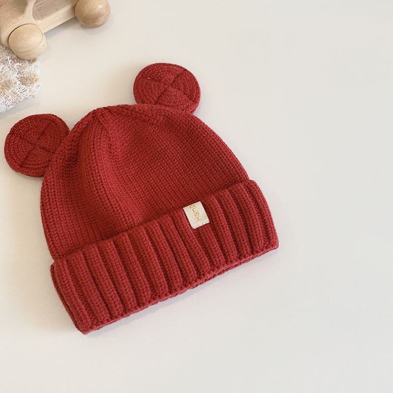 Solid Color Round-Eared Children's Knit Hat 077