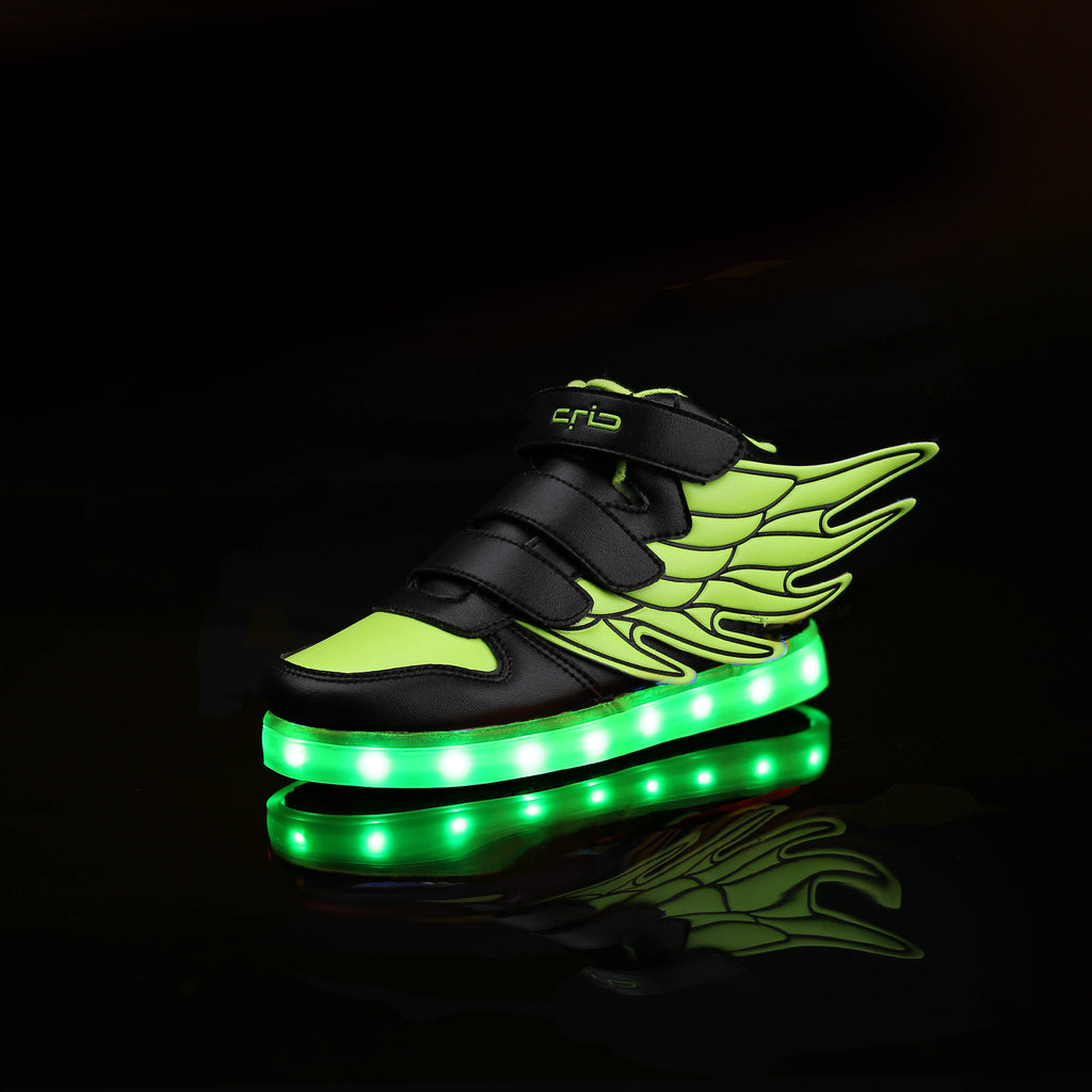 High-top winged light-up sole shoes with LED lights and charging function 096