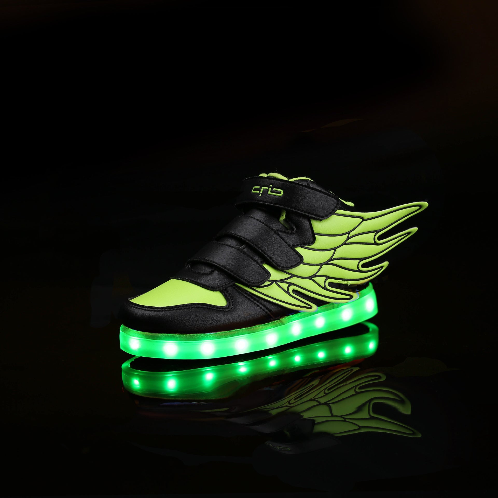High-top winged light-up sole shoes with LED lights and charging function 096