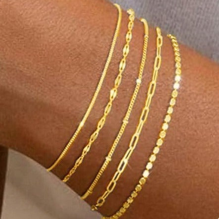 Fashionable explosive exquisite metal set bracelet 5-piece set 280