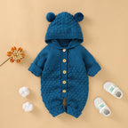 Autumn children's three-dimensional woolen ball hooded knitted jacket 078