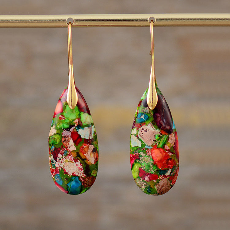 Bohemian Emperor Stone Droplet Pendant Earrings 275
