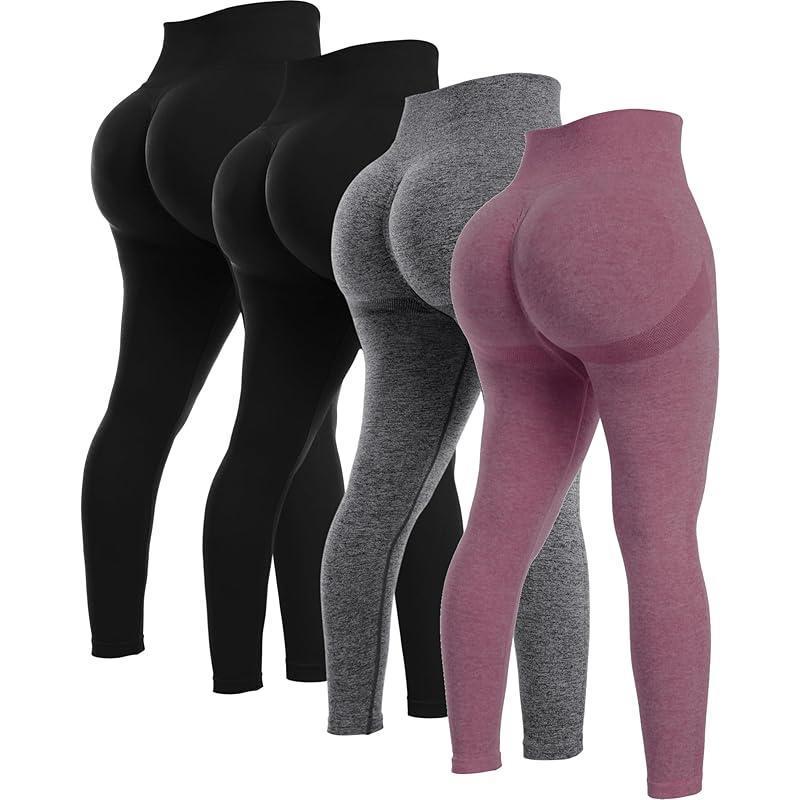 4 Piece Butt Lifting Workout Leggings for Women Seams Gym 430