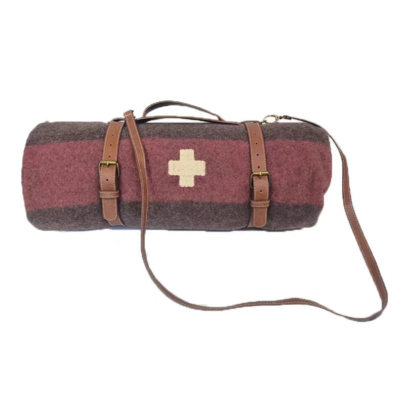 Wool blanket, warm and thick, perfect for camping, travel, and outdoor use 532
