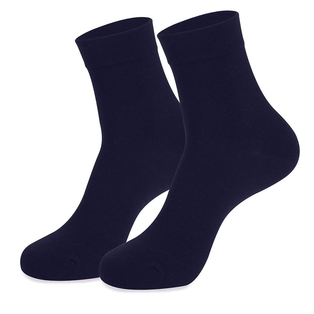 Breathable mid-calf plus size solid color business party cotton socks men's long socks all year round 487