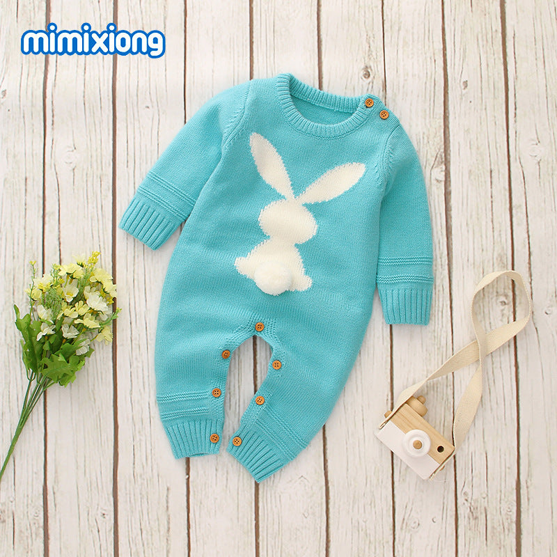 Knitted bunny rompers for boys and girls 072