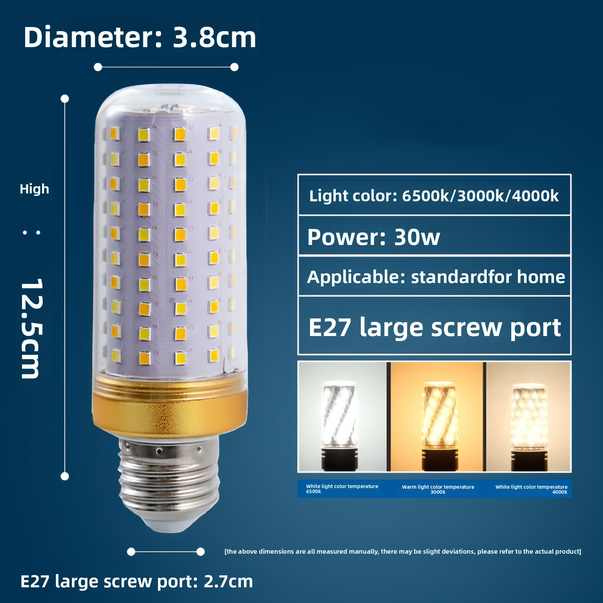 LED bulb screw energy-saving corn lamp super bright household E27E14 crystal pendant light 549
