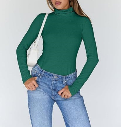 High-neck long-sleeved shirt, basic autumn thermal underwear 488