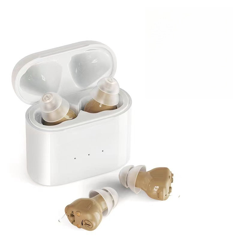 Magnetic charging compartment ear canal digital hearing aid noise reduction sound amplifier 254
