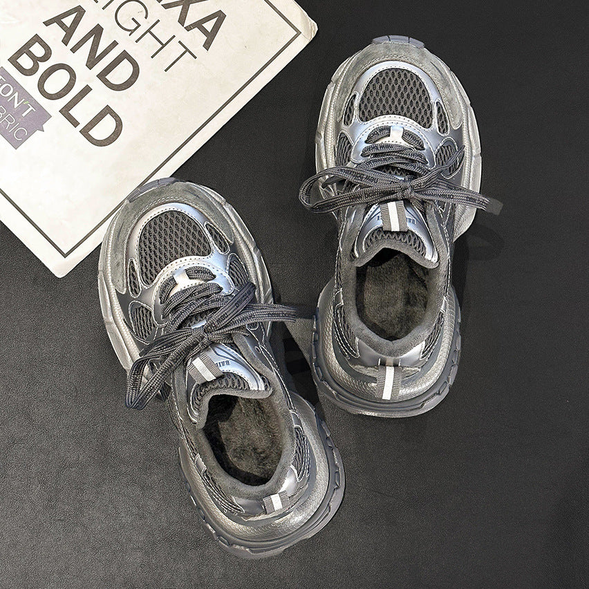 Genuine leather dad shoes with thick soles and internet famous sports and leisure shoes 122