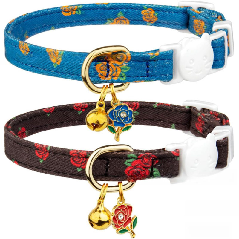 Cotton Cat Collar Comfortable, Breathable, Fashionable Pet Collar Noble, Elegant, Safe Buckle Neck 346