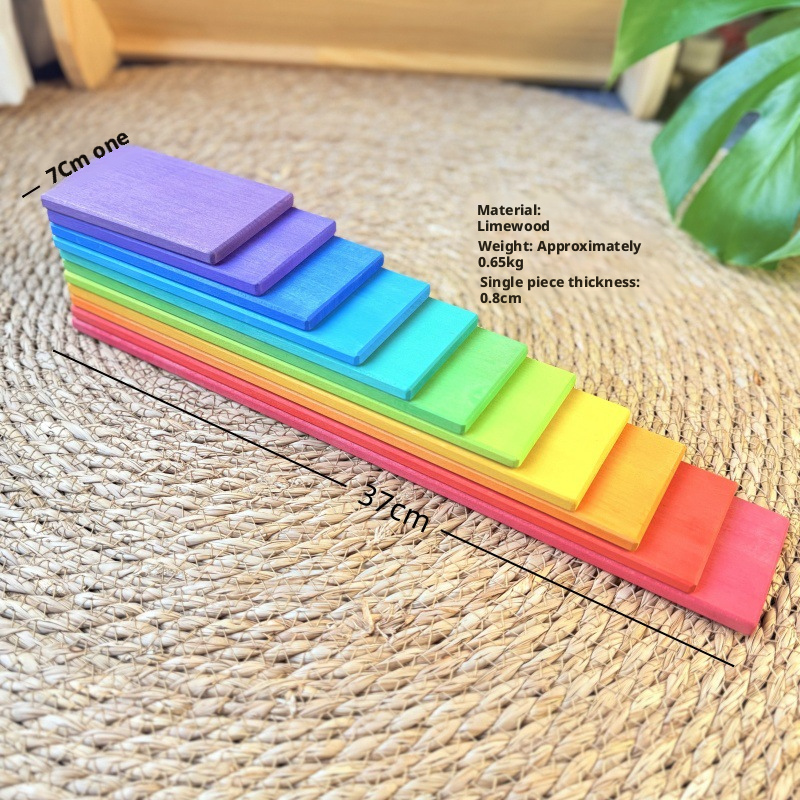 Rainbow Block Large Wooden Stacking Music Baby Early Education Toy 225