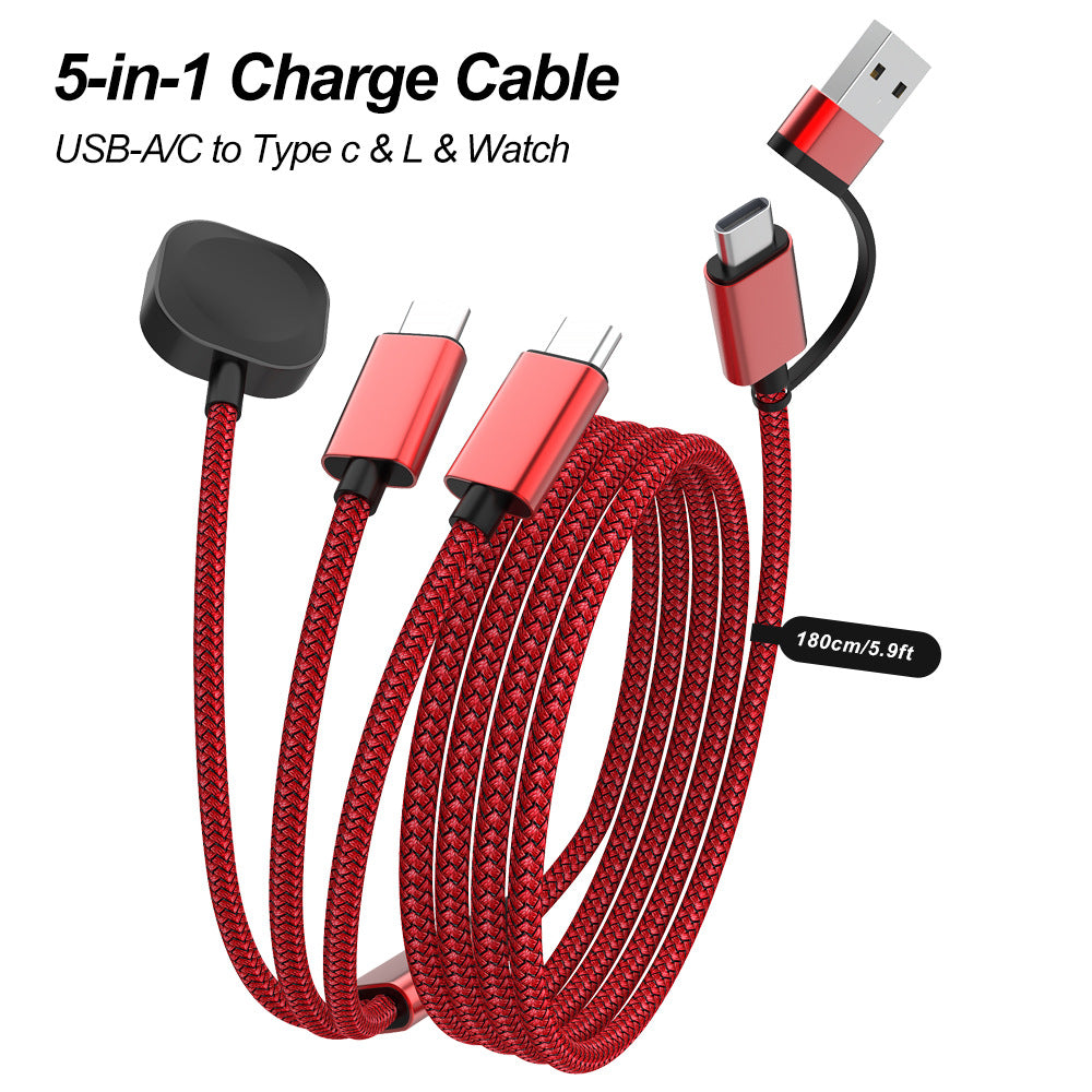 Multi functional two to three 60W fast charging data cable watch magnetic charging 363