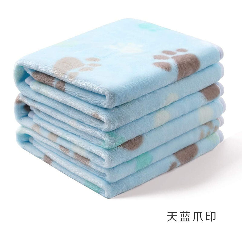 Pet blanket flannel coral fleece dog cat paw pad 308