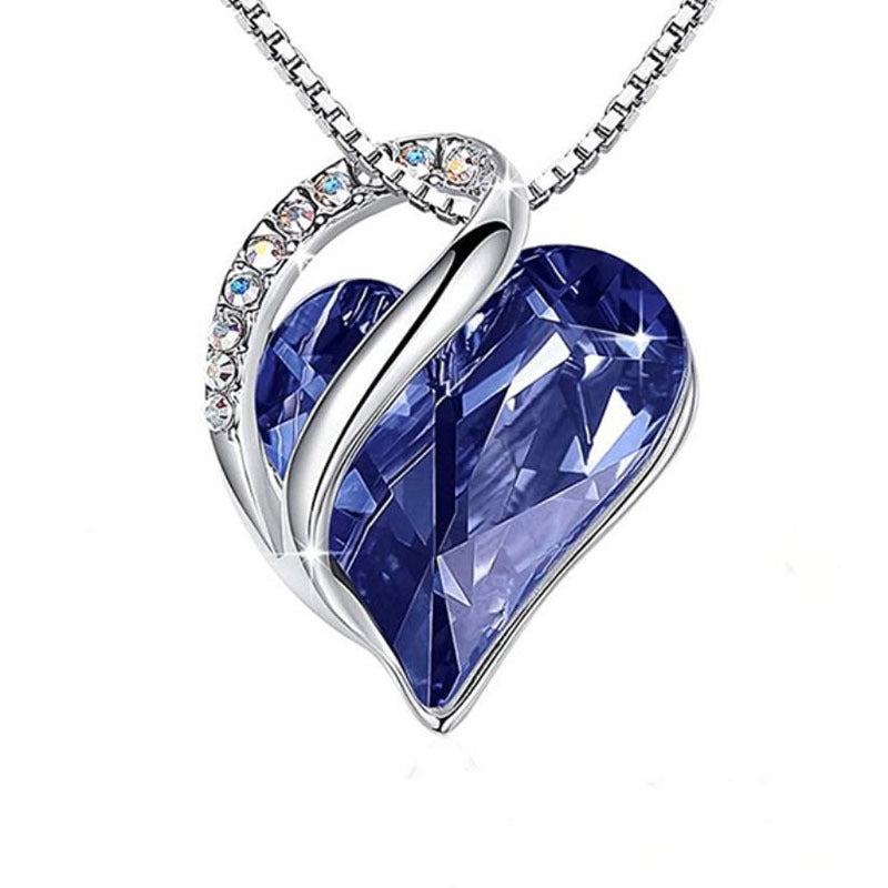 Love shaped geometric birth stone necklace jewelry women's collarbone chain gift 298