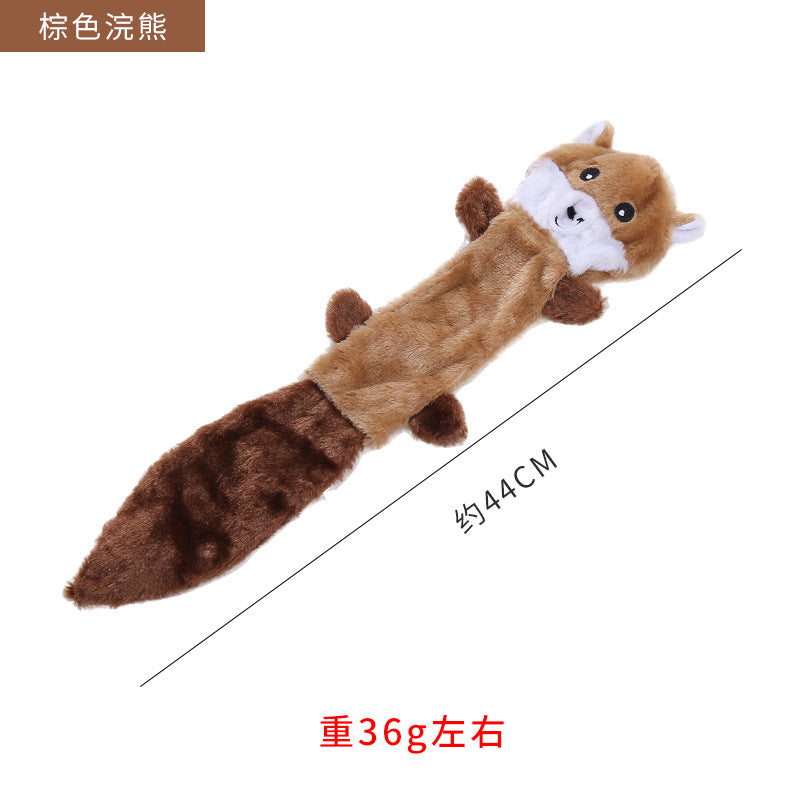 Leather shell animal plush toy interactive chew resistant dog toy 319
