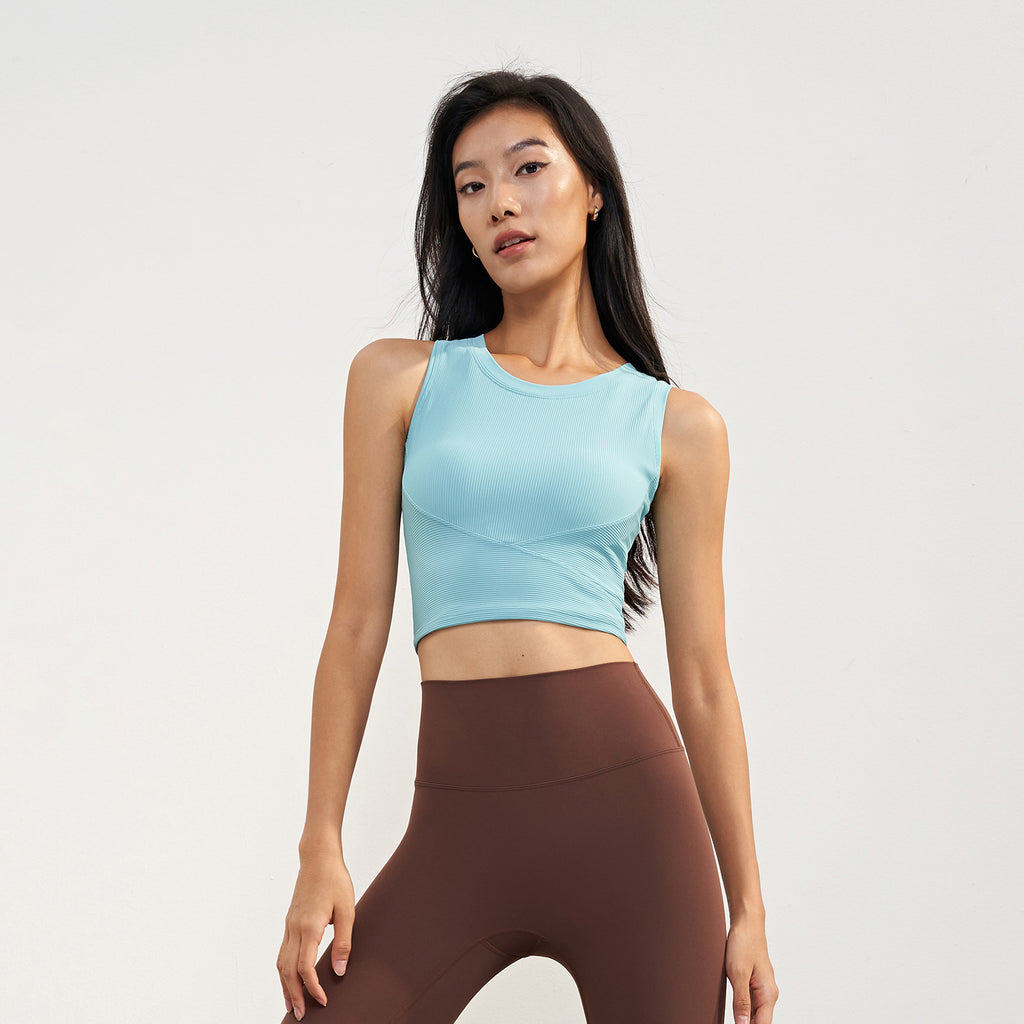 FPS Fixed Cup Sports Vest One-Piece Fitted Slimming Fitness Bra 1506WX