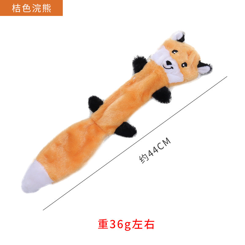 Leather shell animal plush toy interactive chew resistant dog toy 319