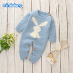 Knitted bunny rompers for boys and girls 072