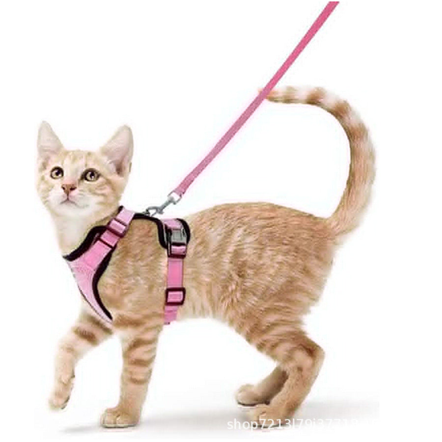 Pet supplies, breathable chest straps for cats, reflective anti slip, cat walking rope 257