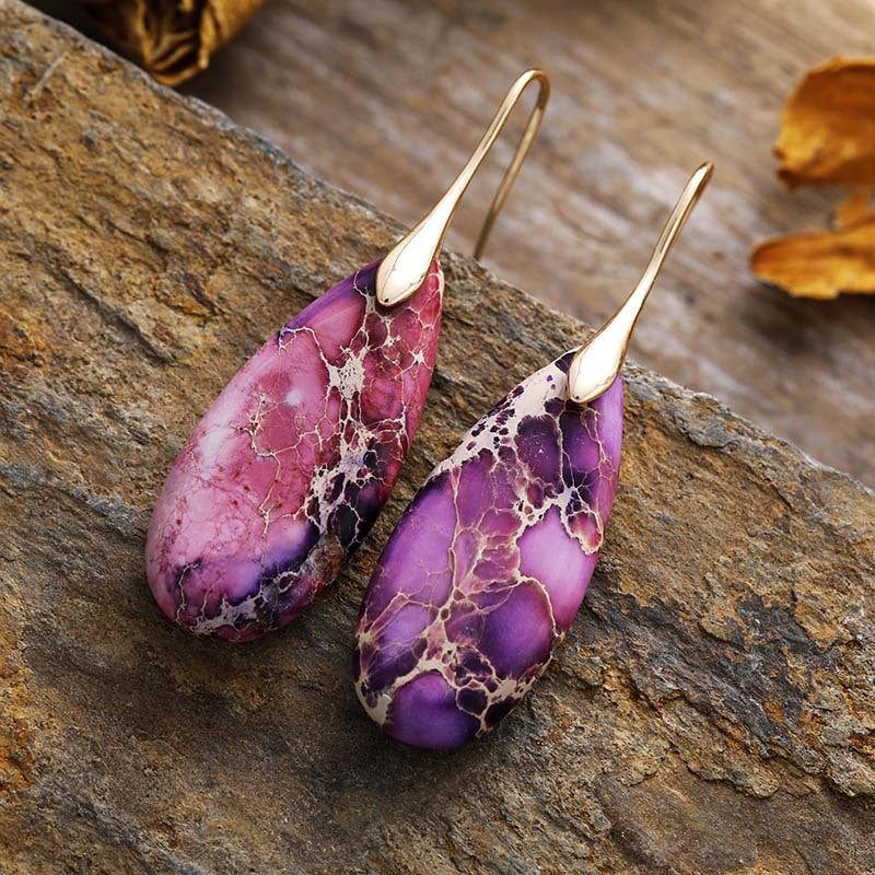 Bohemian Emperor Stone Droplet Pendant Earrings 275