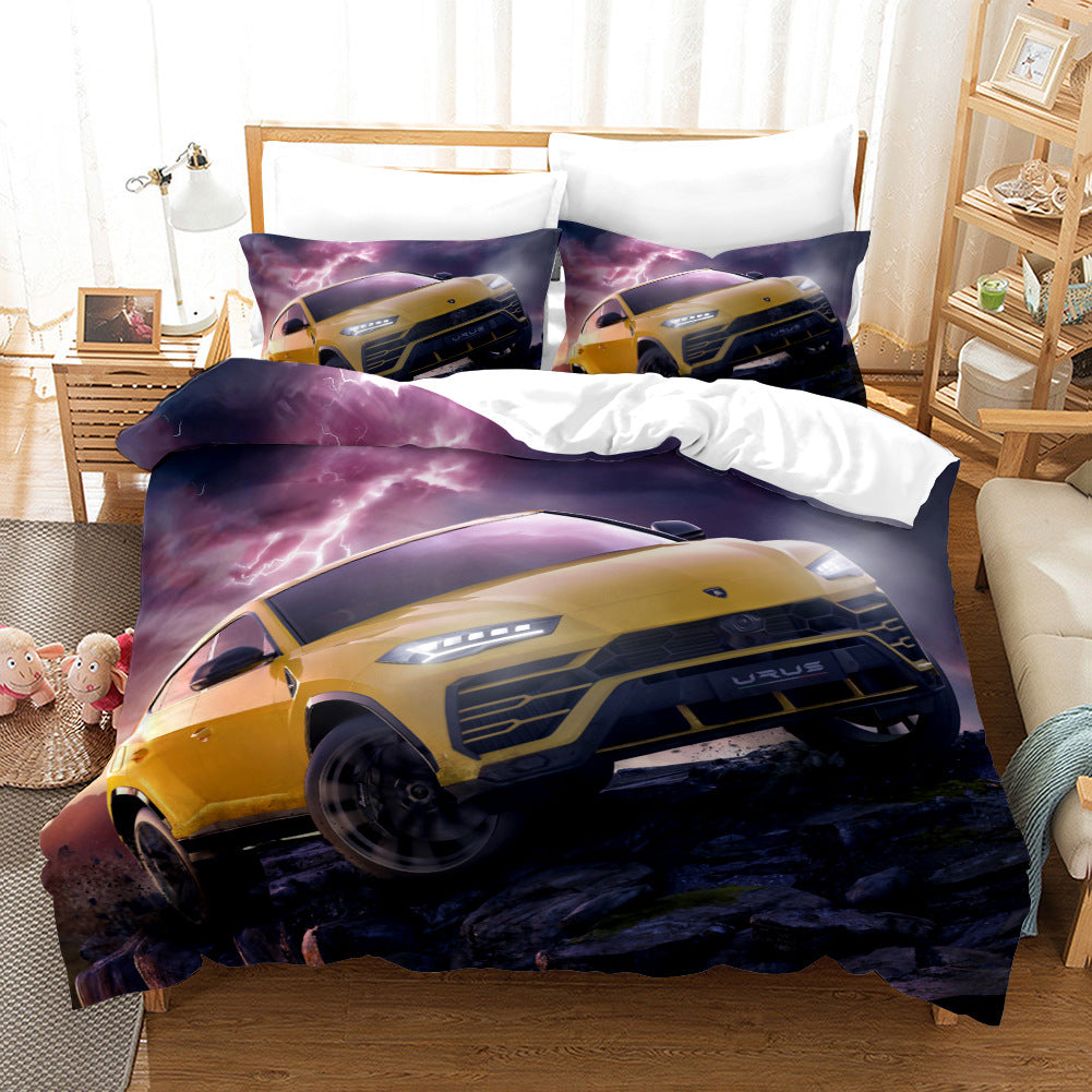 3D Sports Car Cross-Border Home Textiles Three-Piece Bedding Set Four-Piece Bedding Set 242