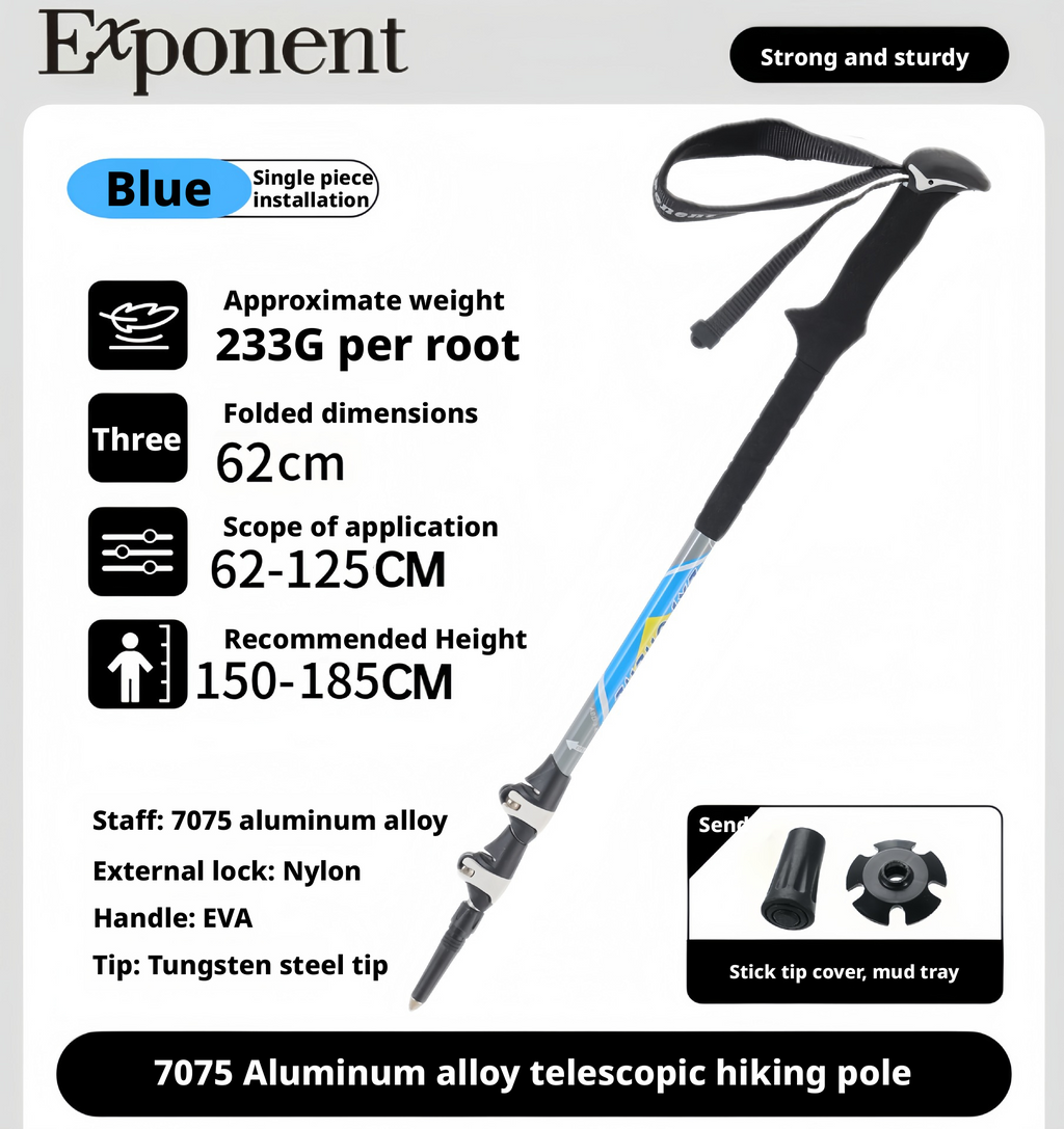 Aluminum alloy trekking poles, outdoor hiking poles, ultra-lightweight and retractable 509