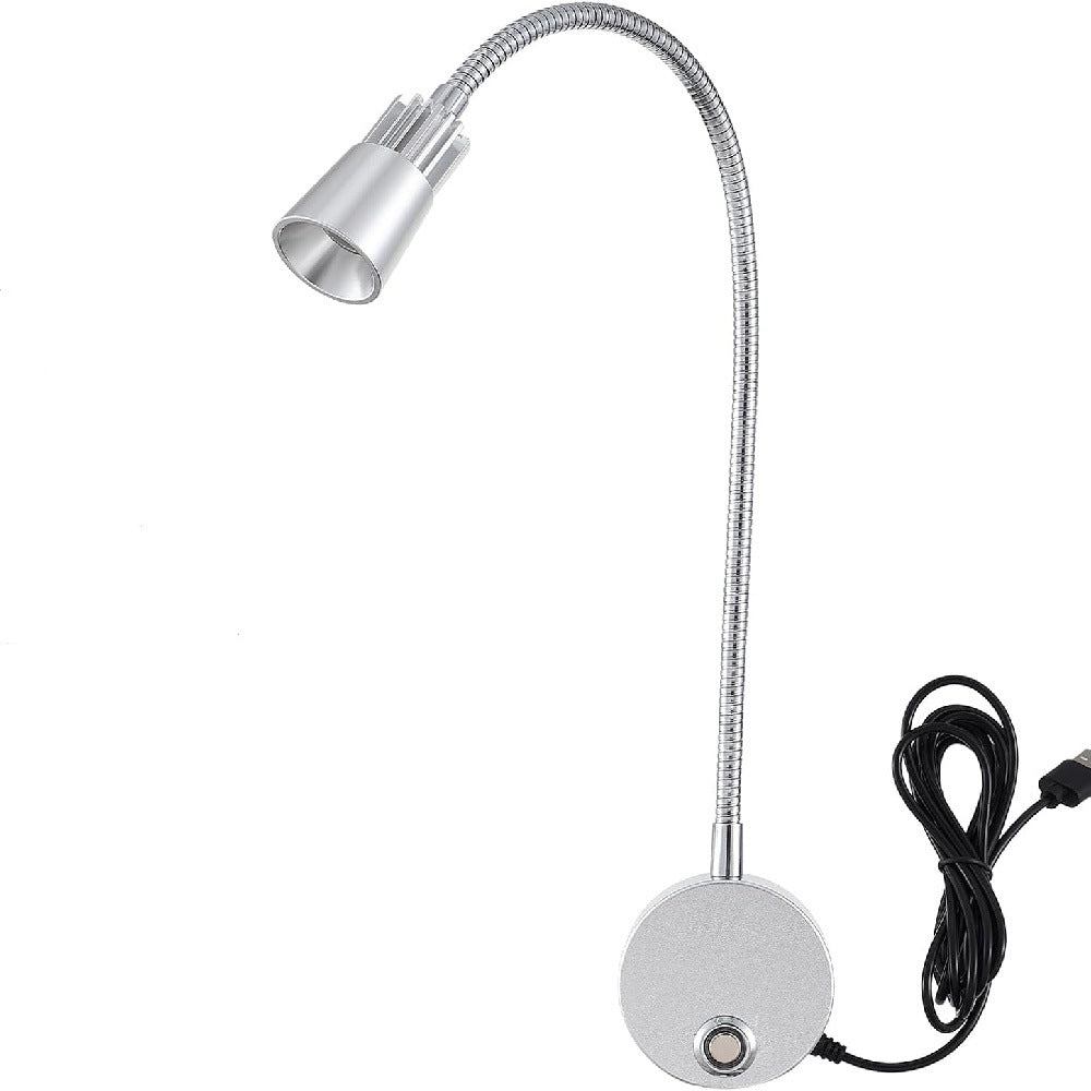 3W Gooseneck Bedside Reading Wall Lamp, Hotel Bedroom Bedside Reading Lamp, Indoor Flexible Wall Lamp, Simple Reading Lamp 595