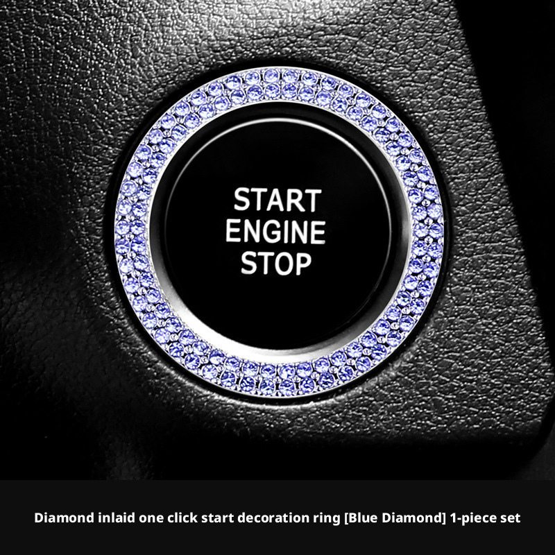One key start decoration sticker for cars, protective cover modification, ignition switch button sticker 389