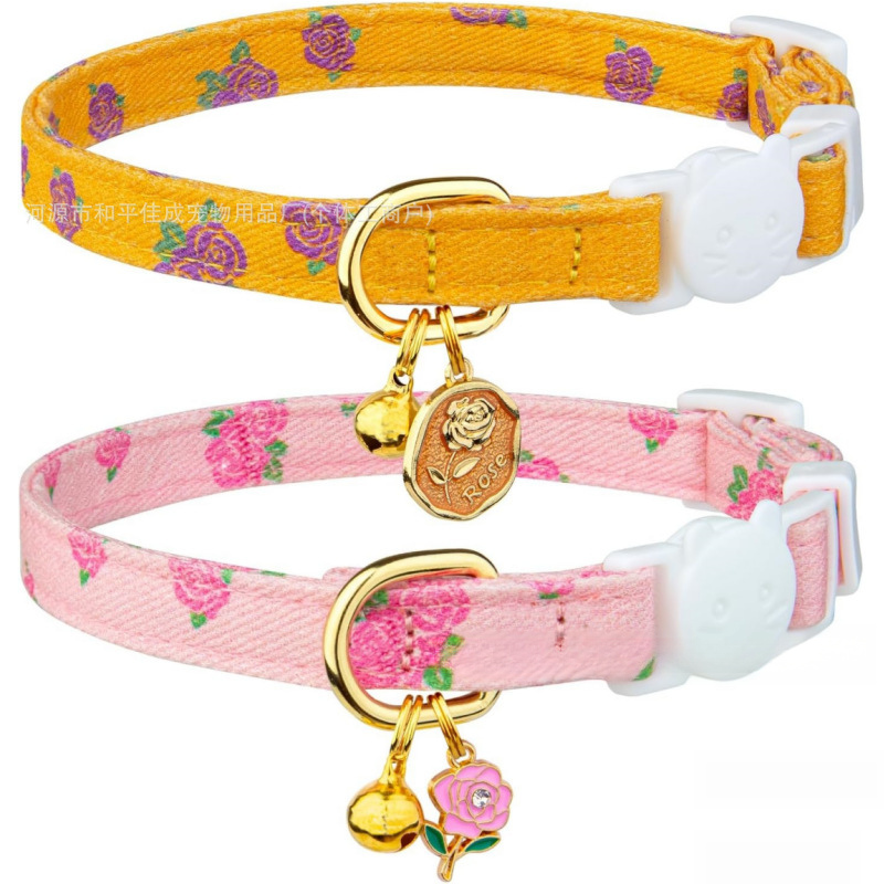 Cotton Cat Collar Comfortable, Breathable, Fashionable Pet Collar Noble, Elegant, Safe Buckle Neck 346