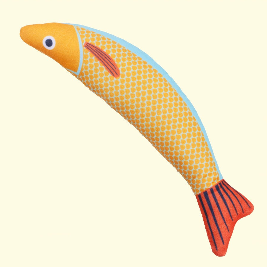 Simulated mint fish cat toy, self fun, scratch resistant, bite resistant, linen fish 334