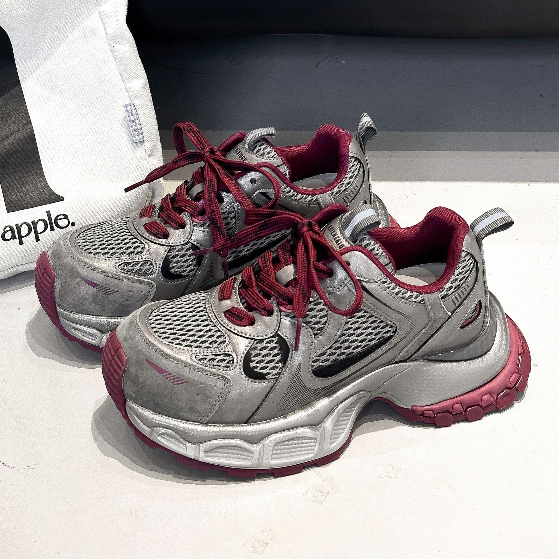 Genuine leather dad shoes with thick soles and internet famous sports and leisure shoes 122