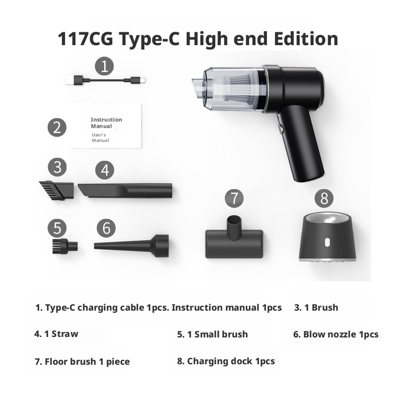 Wireless car vacuum cleaner, car small handheld dust collector, mini portable dust blower 354