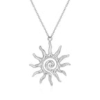 Spiral Sun Pendant Necklace for Women 079