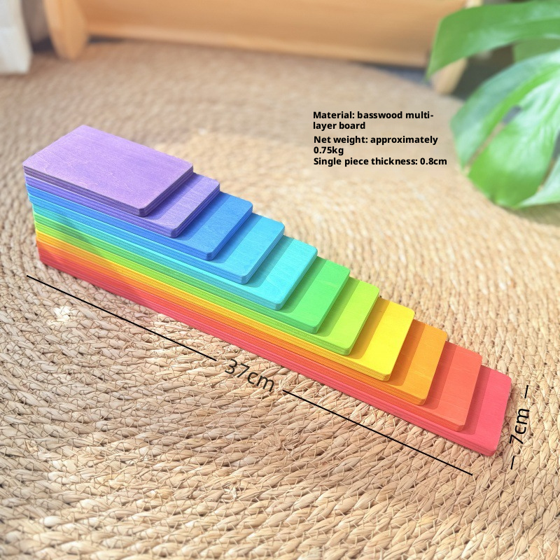Rainbow Block Large Wooden Stacking Music Baby Early Education Toy 225