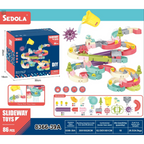 Assembling Track Ball Building Blocks Duckling Rotation Fun Baby Bathroom Water Play Slide Toy 192